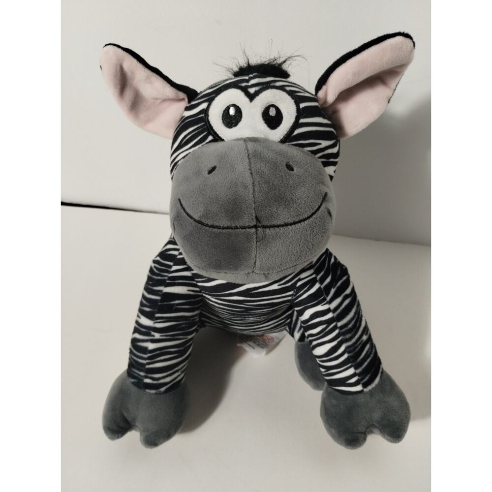 Zebra Plush Stuffed Animal Toy 10" Soft Embroidered Eyes US Fun Machines 2022